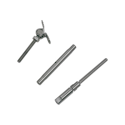 Marine Stainless Steel Swageless Deck Toggle Turnbuckle Fitting 1/8", 3/16" Cable Wire Rope