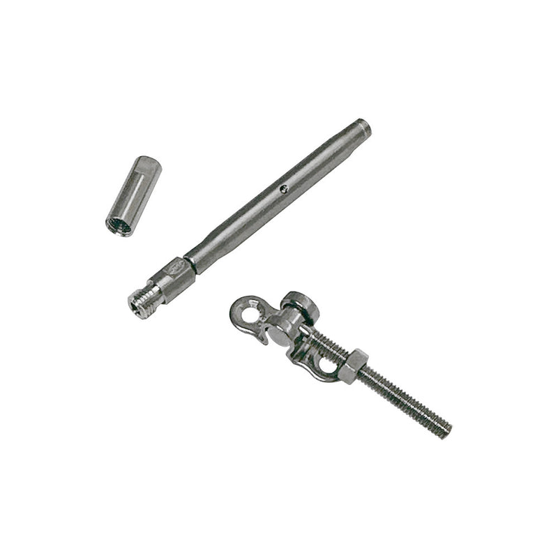 Marine Stainless Steel Swageless Deck Toggle Turnbuckle Fitting 1/8", 3/16" Cable Wire Rope