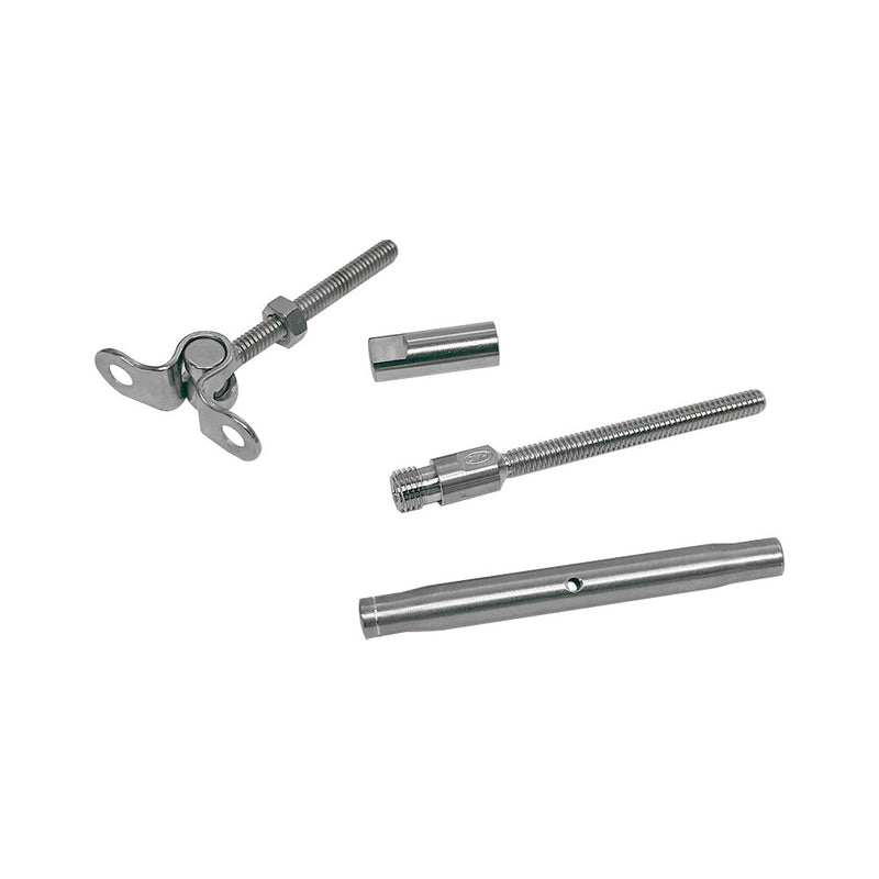 Marine Stainless Steel Swageless Deck Toggle Turnbuckle Fitting 1/8", 3/16" Cable Wire Rope