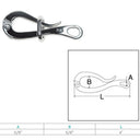 4" Marine Pelican Hook Quick Release Hook 316 Stainless Steel for Lifeboat