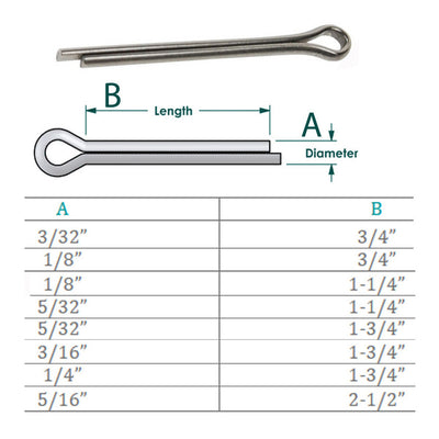 Marine Boat Stainless Steel Cotter Pin Clip Split Pin Hardware