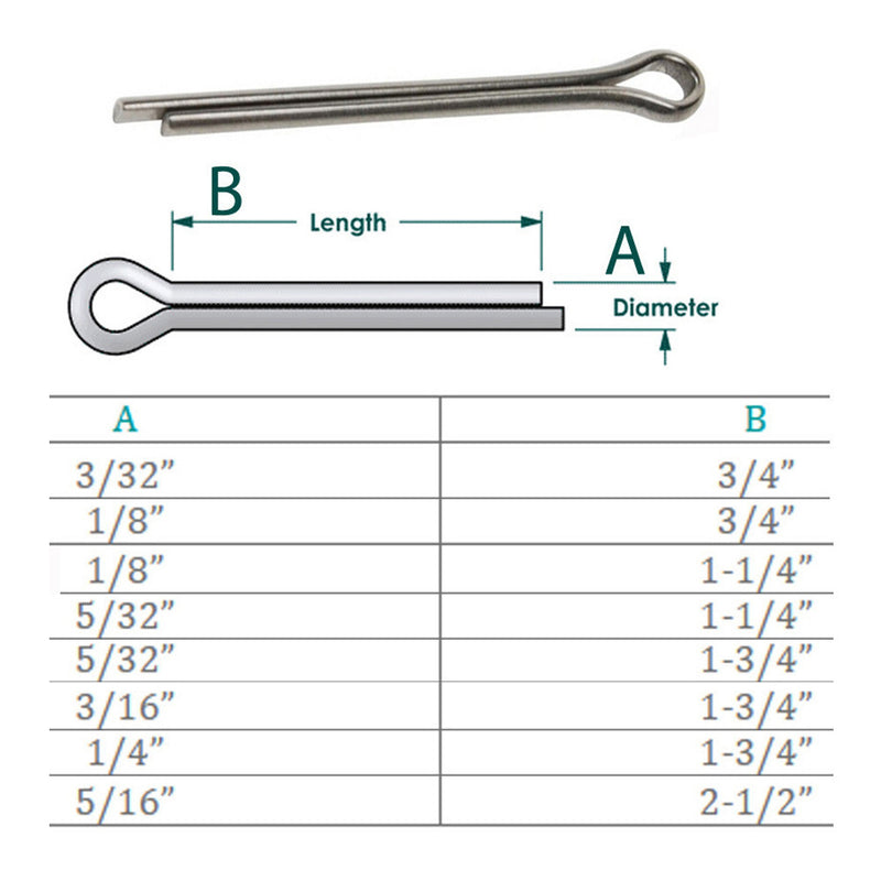 Marine Boat Stainless Steel Cotter Pin Clip Split Pin Hardware