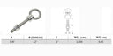 T316 Stainless Steel Marine Shoulder Eye Bolt 3/8" Diameter Fully Threaded 4",6",12" Long