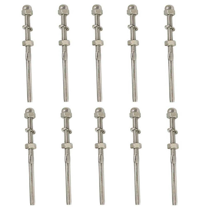 Stainless Steel Swage Threaded Stud End Fitting for 1/8",1/4",3/16" Cable Size