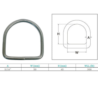 Marine Boat Stainless Steel D-Ring D Ring Welded Yacht Sailing