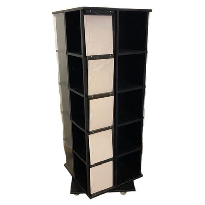 Black 24"W x 24"D x 63"H Revolving T-Shirt Display with Casters