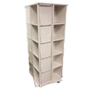 White 24"W x 24"D x 63"H Revolving T-Shirt Display with Casters
