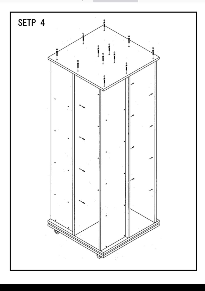 White 24"W x 24"D x 63"H Revolving T-Shirt Display with Casters