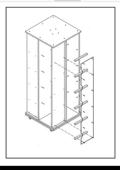 White 24"W x 24"D x 63"H Revolving T-Shirt Display with Casters