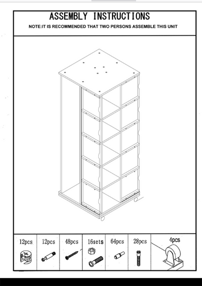 Maple 24"W x 24"D x 63"H Revolving T-Shirt Display with Casters