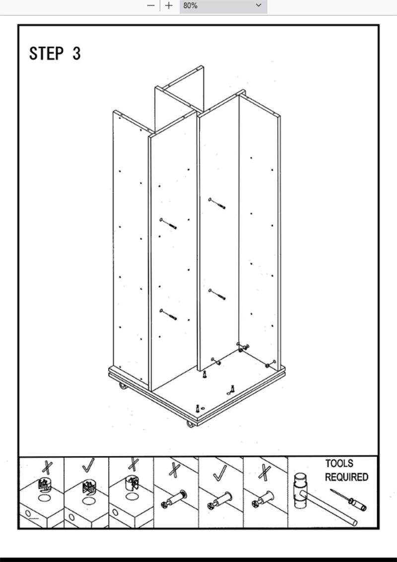 Maple 24"W x 24"D x 63"H Revolving T-Shirt Display with Casters