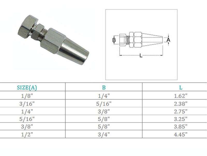 Marine Boat Swageless Receiver Stainless Steel T316