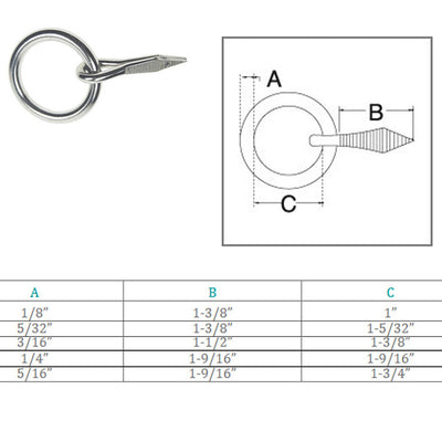 Marine Ring Nail Link Connect Yacht Sailing Welded Ring, T316 Stainless Steel