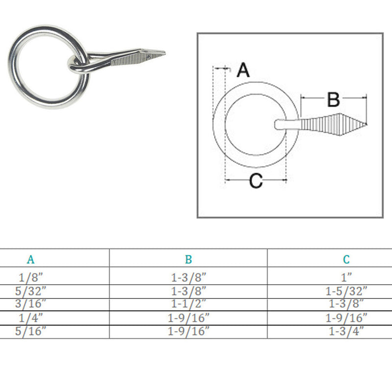 Marine Ring Nail Link Connect Yacht Sailing Welded Ring, T316 Stainless Steel