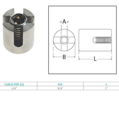 Stainless Steel Cross Cable Clamps for Rope Wire Cables Railing Wire Rope