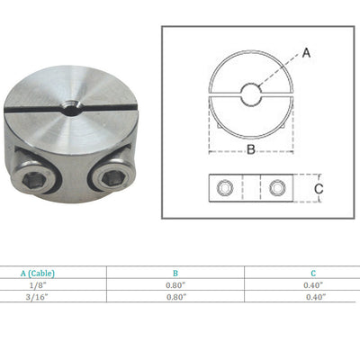 Marine Boat 2-Part Wire Cable Clamp Stop Rope Wire T316 Stainless Steel