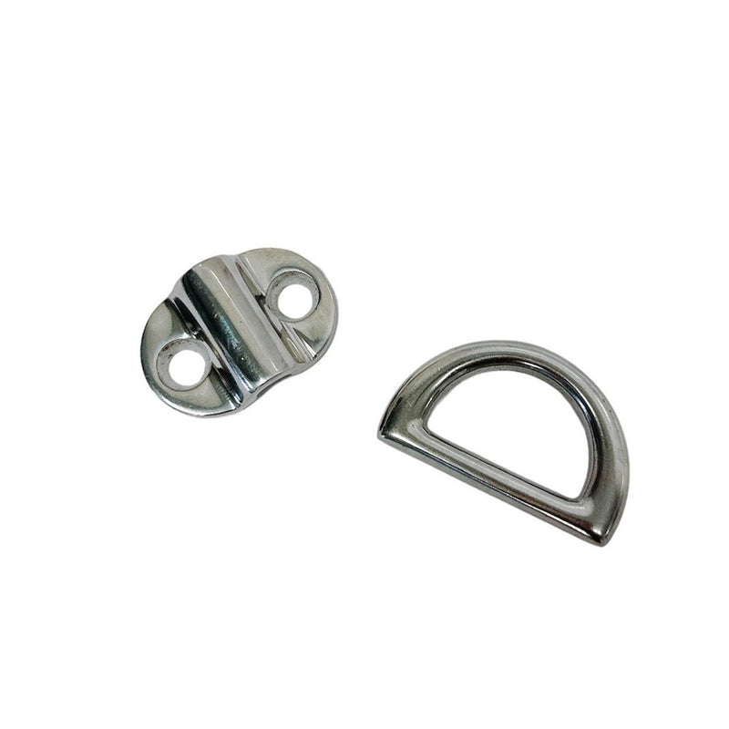 Stainless Steel 316 Folding Pad Eye D Ring Tie Down 3/16" Marine Grade