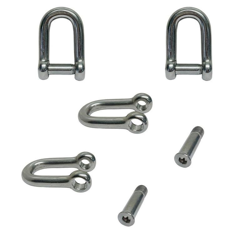 D Shackle Hex Sink Marine Grade Screw Pin Stainless Steel T316