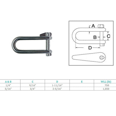Marine Boat Halyard Key Shackle Captive Pin Stainless Steel T316