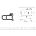 Marine Boat Halyard Shackle Captive Pin Cross Bar Stainless Steel T316