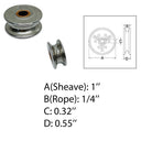 Marine Boat Sheave Wire Pulley Brass Bushing For Wire Rope, Stainless Steel T304