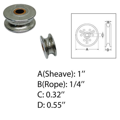 Marine Boat Sheave Wire Pulley Brass Brushing For Wire Rope, Stainless Steel T304