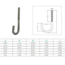 Marine Boat J Bolt Spring Hook J-Bolt J Hook Stainless Steel T316