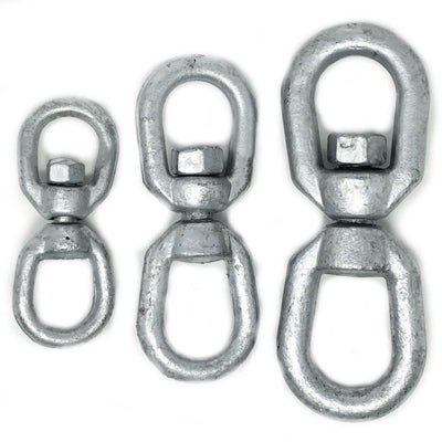 Galvanized EYE EYE Marine Mooring Swivels, Size 1/4", 5/16", 3/8", 5/8", 3/4", 7/8", 1-1/4"