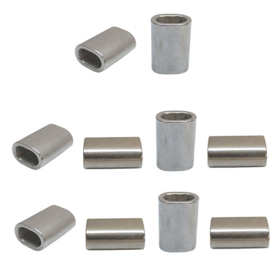 10 Pc Marine Stainless Steel T316 Oval Sleeve for Wire Rope Cable Clip Tube Fitting