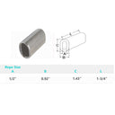 Stainless Steel Chamfer Wire Rope Cable Clip Oval Sleeve Crimping Tube Connector