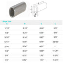 Stainless Steel Chamfer Wire Rope Cable Clip Oval Sleeve Crimping Tube Connector