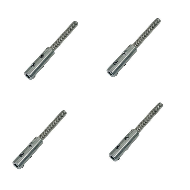 Marine Deck Boat Set Screw Threaded Stud For 1/8", 3/16" 1/4" Cable Wire Stainless Steel T316