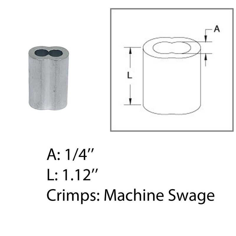 Aluminum Crimping Loop Sleeve Wire Rope Sleeves Double Barrel Ferrule