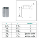 Aluminum Crimping Loop Sleeve Wire Rope Sleeves Double Barrel Ferrule