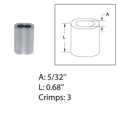 Aluminum Crimping Loop Sleeve Wire Rope Sleeves Double Barrel Ferrule