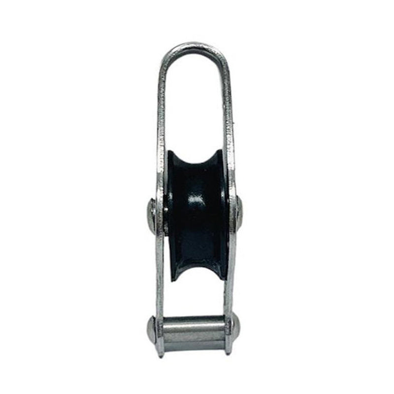 1/4" Sailing Block Marine Stainless Steel Rope Pulley Becket Nylon Sheave