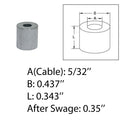 Wire Rope Aluminum Stop Loop Sleeve Round Crimps for Wire Crimping Loop