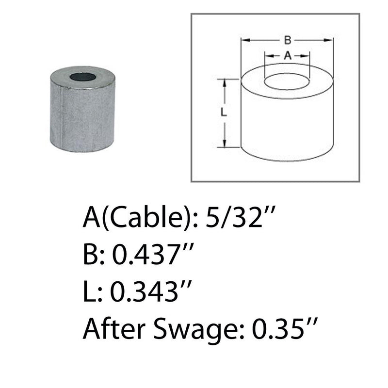 Wire Rope Aluminum Stop Loop Sleeve Round Crimps for Wire Crimping Loop