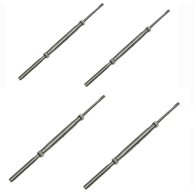 Marine Thread Rod & Swage Stud Turnbuckle For Cable Wire Rope T316 Stainless Steel