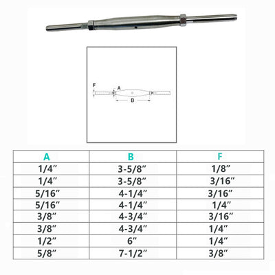 Thread Swage Stud & Stud Pipe Turnbuckle For Wire Cable Stainless Steel T316