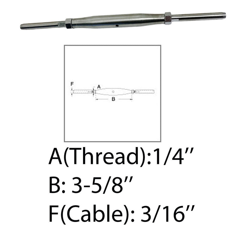 Thread Swage Stud & Stud Pipe Turnbuckle For Wire Cable Stainless Steel T316