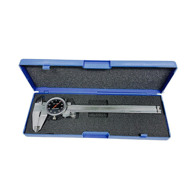 0-6" Stainless Steel Shock Proof Dial Caliper .001" Graduation, Black Face