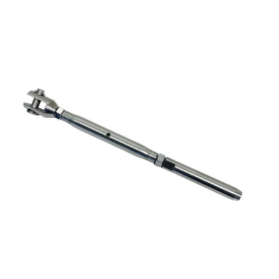 1/4" Thread Fork & Hand Swage Stud Turnbuckle 1/8", 3/16" Cable Stainless Steel