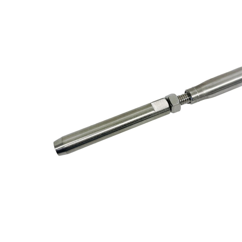 1/4" Thread Fork & Hand Swage Stud Turnbuckle 1/8", 3/16" Cable Stainless Steel