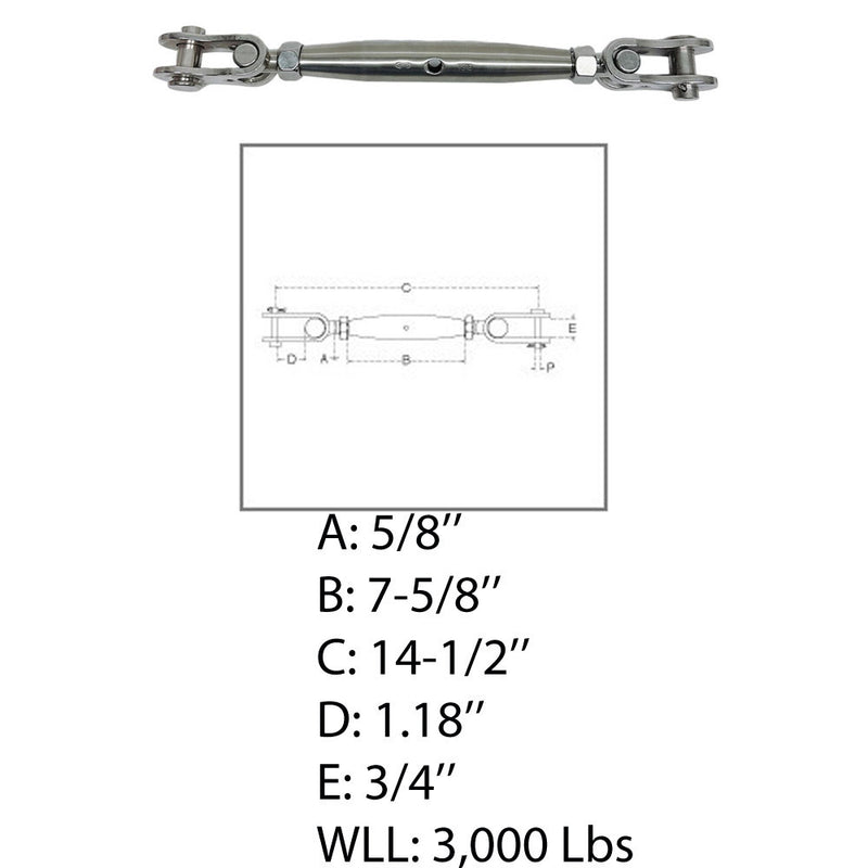 Marine Toggle & toggle Pipe Turnbuckle Stainless Steel T316