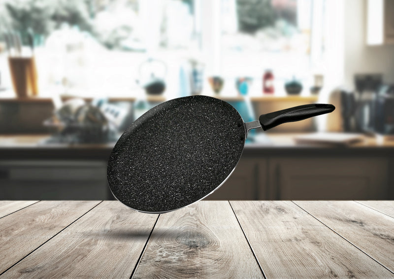 Non-Stick Aluminum Crepe Pan – Flat Round Griddle Skillet for Pancakes, Dosas, Tortillas & More