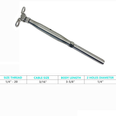 Marine Stainless Steel T316 Deck Toggle & Swage Stud Turnbuckle for Cable Wire