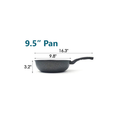 Wok Non-Stick Cooking Frying Pan Pot, 5 Layer Marble Coating, MADE IN KOREA