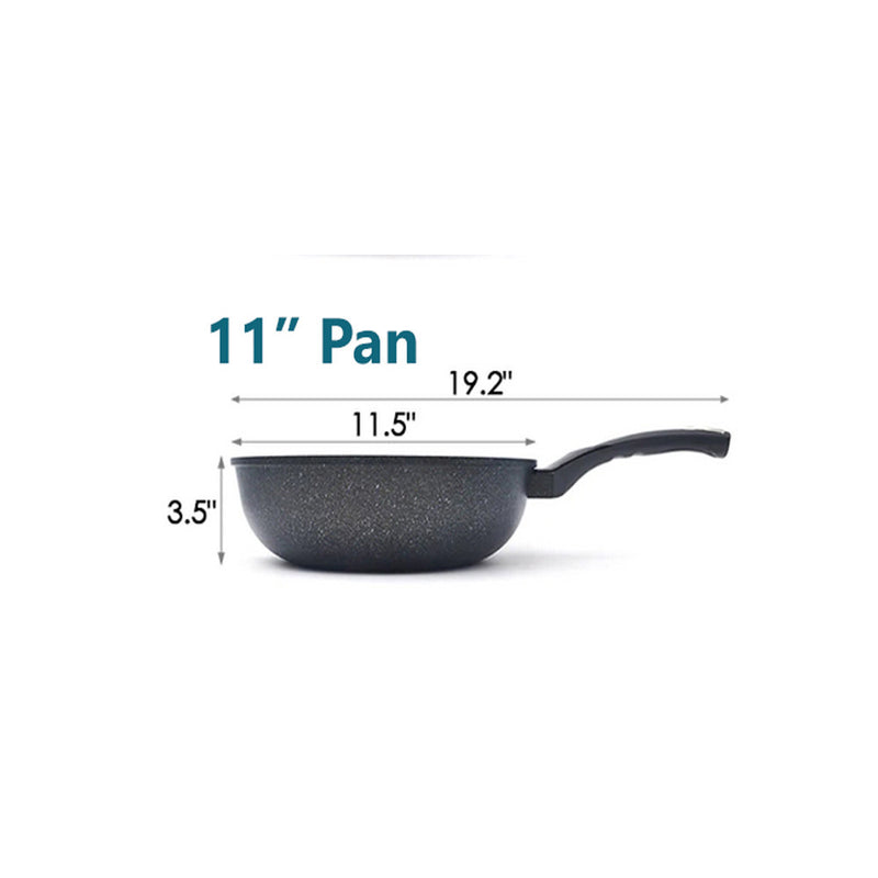 Wok Non-Stick Cooking Frying Pan Pot, 5 Layer Marble Coating, MADE IN KOREA