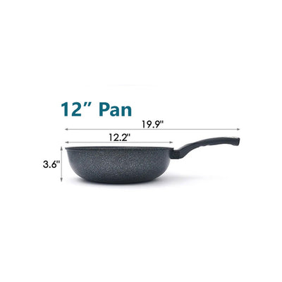 Wok Non-Stick Cooking Frying Pan Pot, 5 Layer Marble Coating, MADE IN KOREA